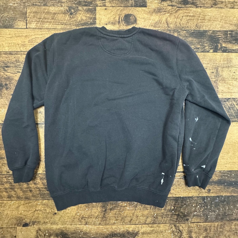 distressed Carhartt‎ Original Fit Crewneck Sweatshirt Black Mens L Pocket paint - Picture 5 of 5